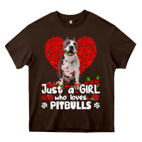 Chocolate Brown pitbull lover dog roses funny just a girl who loves pitbull 213 pitbul Heavy Core Tee - linhVisuals