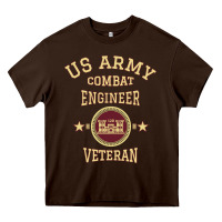 Chocolate Brown us army combat engineer combat engineer veteran gift pullover hoodie Heavy Core Tee - linhVisuals