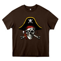Chocolate Brown pi rate 3 14 Heavy Core Tee - linhVisuals