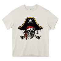 Cream pi rate 3 14 Heavy Core Tee - linhVisuals