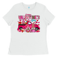 White Happy Valentines Day Ladies Tee - CowhideDigitalArt