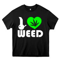 Black i love weed fun Heavy Core Tee - linhVisuals