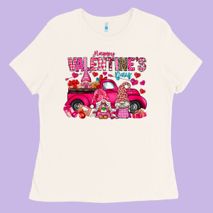 Happy Valentines Day Ladies Tee Designed By Cowhidedigitalart