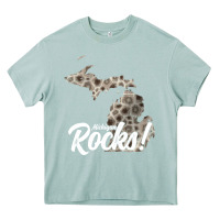 Arona great lakes shaped men women petoskey stone michigan rocks pullover ho Heavy Core Tee - linhVisuals