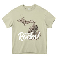 Mossy great lakes shaped men women petoskey stone michigan rocks pullover ho Heavy Core Tee - linhVisuals