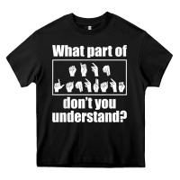 Black funny sign language gift men women hand symbol interpreter t shirt Heavy Core Tee - linhVisuals