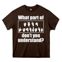 Chocolate Brown funny sign language gift men women hand symbol interpreter t shirt Heavy Core Tee - linhVisuals