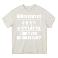 Cream funny sign language gift men women hand symbol interpreter t shirt Heavy Core Tee - linhVisuals