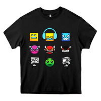 Black geometry dash insane Heavy Core Tee - linhVisuals