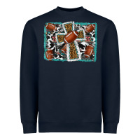 Navy football cross aztec leopard background Heavyweight Sweatshirt - RanaPortraitStore