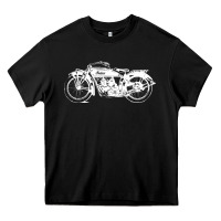 Black indian scout motorcycle Heavy Core Tee - linhVisuals
