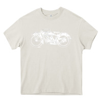Cream indian scout motorcycle Heavy Core Tee - linhVisuals