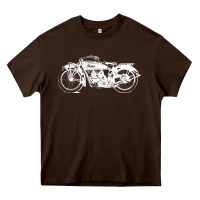 Chocolate Brown indian scout motorcycle Heavy Core Tee - linhVisuals