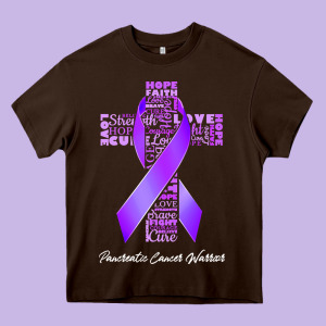 Pancreatic Cancer T Shirtfaith Hope Love Pancreatic Cancer Warrior T S Heavy Core Tee Designed By Linhvisuals