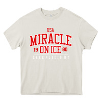 Cream miracle on ice Heavy Core Tee - linhVisuals