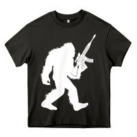 Asphalt bigfoot with rifle sasquatch 2nd amendment gun t shirt Heavy Core Tee - linhVisuals