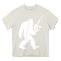 Cream bigfoot with rifle sasquatch 2nd amendment gun t shirt Heavy Core Tee - linhVisuals