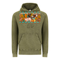 Vintage Olive Fall farm animals cow pig rooster Vintage Hoodie - Artiststas