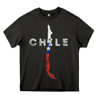 Asphalt chilean map and flag   distressed chile souvenir t shirt Heavy Core Tee - linhVisuals