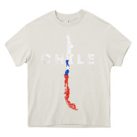 Cream chilean map and flag   distressed chile souvenir t shirt Heavy Core Tee - linhVisuals
