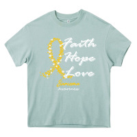 Arona sarcoma awareness t  shirt sarcoma awareness faith hope love   in this Heavy Core Tee - linhVisuals