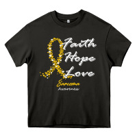 Sarcoma Awareness T  Shirt Sarcoma Awareness Faith Hope Love   In This Heavy Core Tee | Teevron