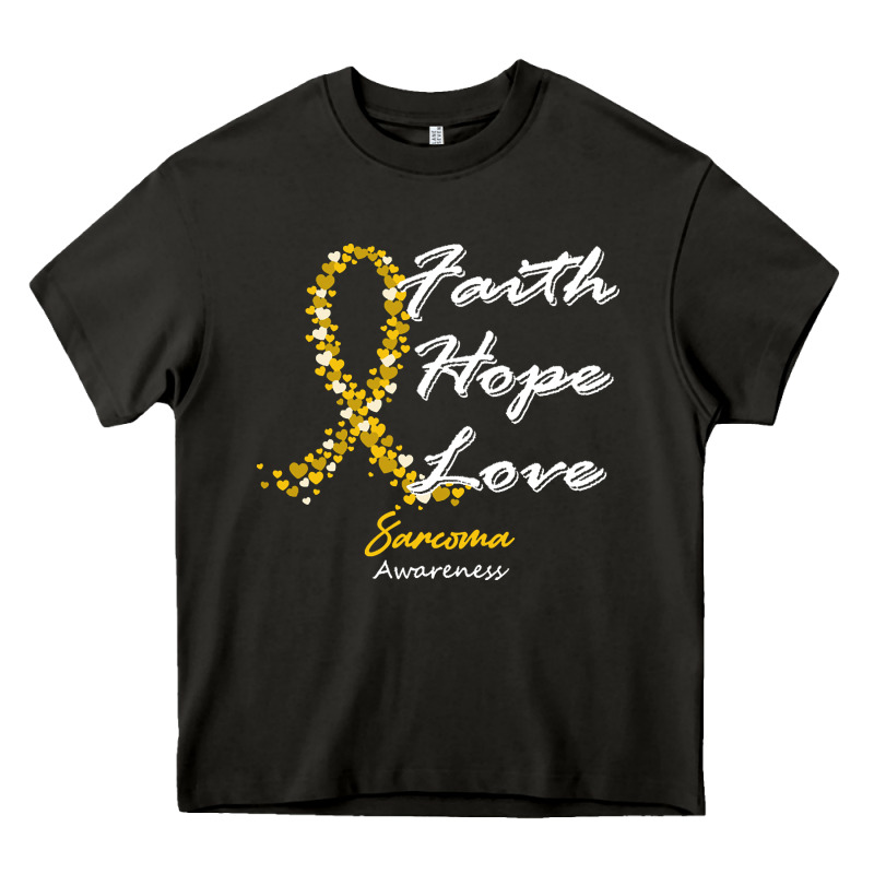 Sarcoma Awareness T  Shirt Sarcoma Awareness Faith Hope Love   In This Heavy Core Tee by linhVisuals | Teevron