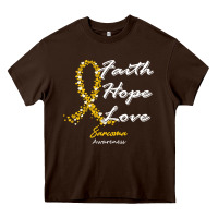 Chocolate Brown sarcoma awareness t  shirt sarcoma awareness faith hope love   in this Heavy Core Tee - linhVisuals