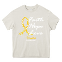 Cream sarcoma awareness t  shirt sarcoma awareness faith hope love   in this Heavy Core Tee - linhVisuals