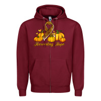 Burgundy harvesting hope Zipper Hoodie - Jasminsmagicworld