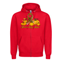 Red harvesting hope Zipper Hoodie - Jasminsmagicworld