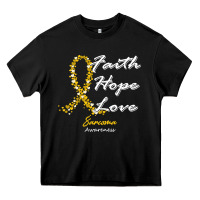 Black sarcoma awareness t  shirt sarcoma awareness faith hope love   in this Heavy Core Tee - linhVisuals