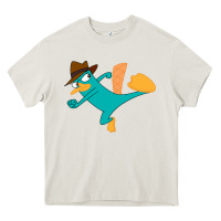 Cream perry the platypus Heavy Core Tee - linhVisuals