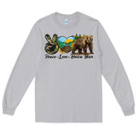 Moon Dust Peace Love Brown Bear Long Sleeve Tee - LillyAllenDesigns