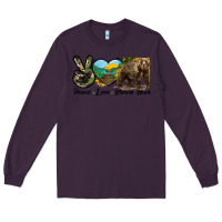 Plum Peace Love Brown Bear Long Sleeve Tee - LillyAllenDesigns