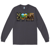 Smoke Peace Love Brown Bear Long Sleeve Tee - LillyAllenDesigns