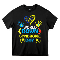 Black world down syndrome day t shirt support and awareness 3.21 t shirt Heavy Core Tee - linhVisuals