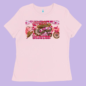 Howdy Valentine Ladies Tee Designed By Cowhidedigitalart