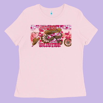 Howdy Valentine Ladies Tee Designed By Cowhidedigitalart