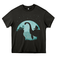 Asphalt bigfoot riding loch ness monster sasquatch ufo abduction pullover hood Heavy Core Tee - linhVisuals