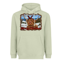 Matcha merry christmas highland cow with farm Heavyweight Hoodie - RanaPortraitStore
