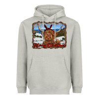 Moon Dust merry christmas highland cow with farm Heavyweight Hoodie - RanaPortraitStore