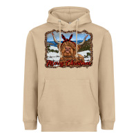 Mushroom merry christmas highland cow with farm Heavyweight Hoodie - RanaPortraitStore