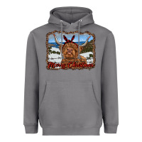 Storm merry christmas highland cow with farm Heavyweight Hoodie - RanaPortraitStore