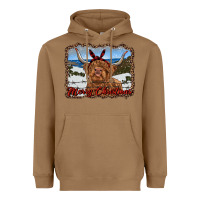 Toasted Coconut merry christmas highland cow with farm Heavyweight Hoodie - RanaPortraitStore