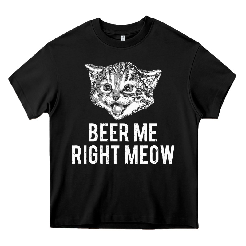 Beer Me Right Meow Heavy Core Tee by linhVisuals | Teevron