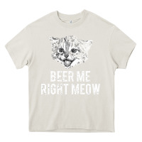Cream beer me right meow Heavy Core Tee - linhVisuals