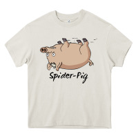 Cream spider pig Heavy Core Tee - linhVisuals
