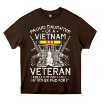 Chocolate Brown womens proud daughter of a vietnam veteran freedom isn't free v neck t Heavy Core Tee - linhVisuals