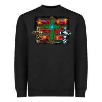 Black cross leopard cowhide glitter serape Heavyweight Sweatshirt - RanaPortraitStore